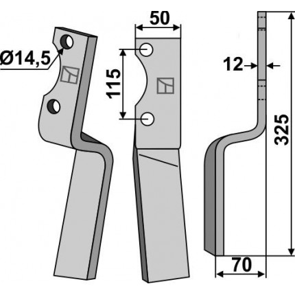 Ротационный зуб, правый