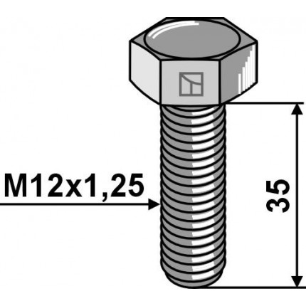 Шестигранный болт - M12x1,25 - 12.9