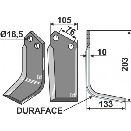 Фрезерный нож DURAFACE, правый