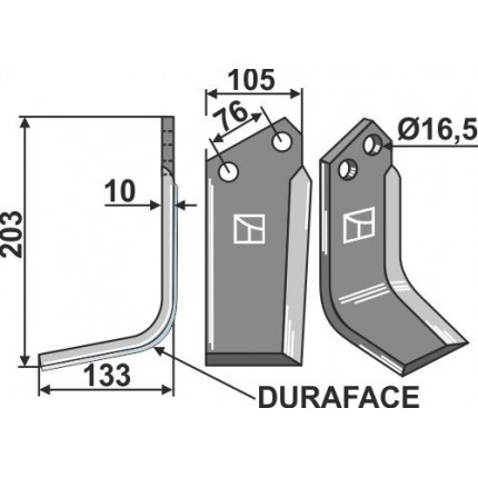 Фрезерный нож DURAFACE, левый