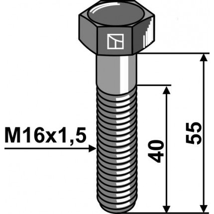 Болт М16х1,5х55 - 10.9
