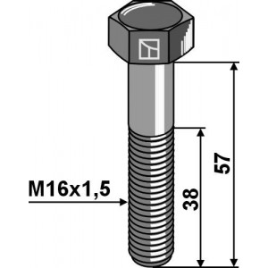 Шестигранный болт с мелкой резьбой - M16x1,5 - 12.9