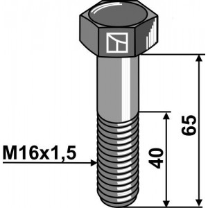 Болт шестигранный М16х1,5х65