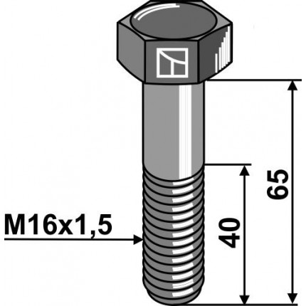 Болт шестигранный М16х1,5х65