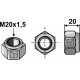 Стопорная шестигранная гайка - M20x1,5 - 10.9