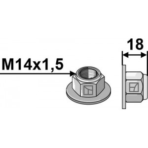 Стопорная шестигранная гайка - Polystop - M14x1,5 -10.9