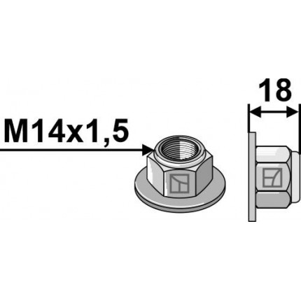 Стопорная шестигранная гайка - Polystop - M14x1,5 -10.9