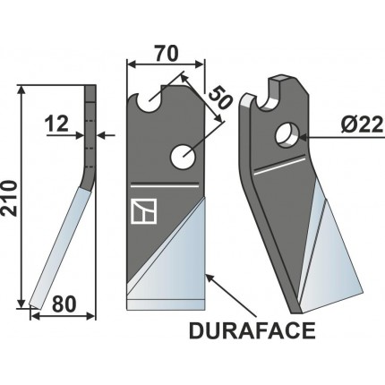 Ротационный зуб DURAFACE, левый