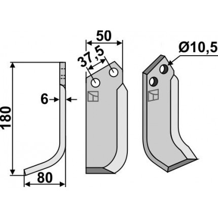 Фрезерный нож, левый