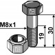 Болт с гайкой - M8x1 - 10.9