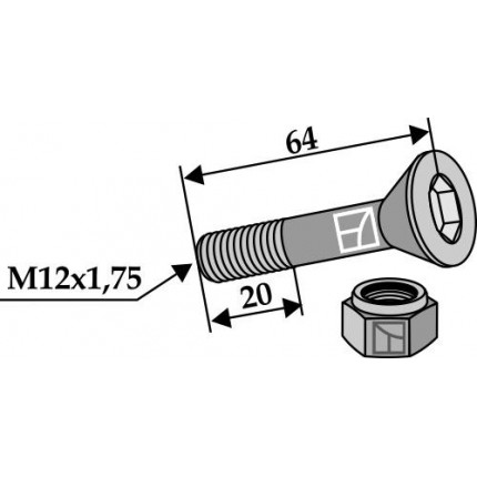 Болт М12х65 - 10.9 с гайкой