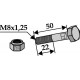 Болт со стопорной гайкой - M8x1,25 - 10.9