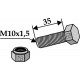 Болт со стопорной гайкой - M10x1,5 - 8.8