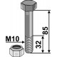 Болт со стопорной гайкой - M10x1,5 - 10.9