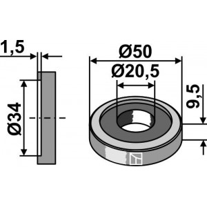 Шайба Ø50x9,5xØ20,5
