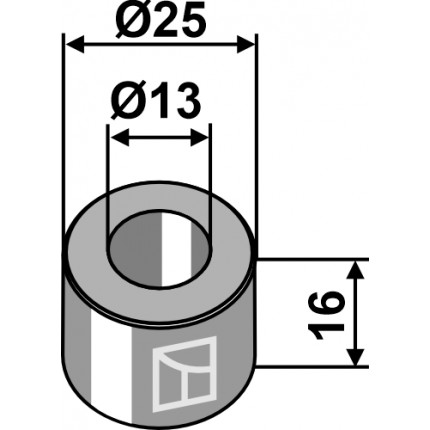 Втулка Ø25x16xØ13