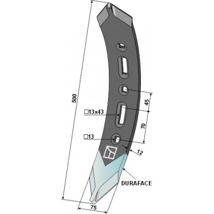 Лемех - правый - DURAFACE