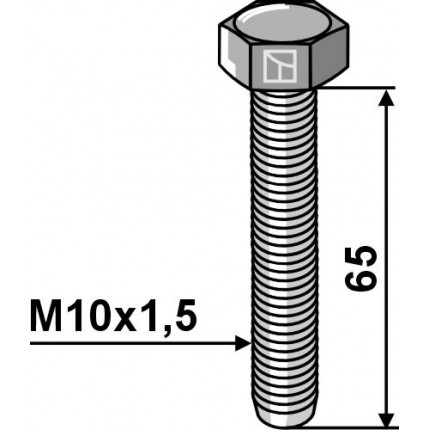 Шестигранный болт M10x1,5 - Оцинкованный - 8.8