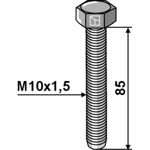 Шестигранный болт M10x1,5 - Оцинкованный - 8.8