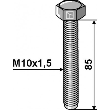 Шестигранный болт M10x1,5 - Оцинкованный - 8.8