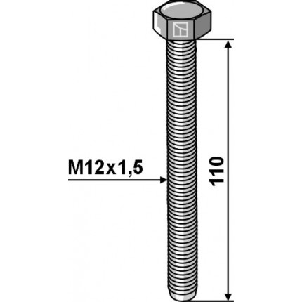 Шестигранный болт M12x1,5 - Оцинкованный - 8.8