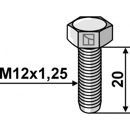 Шестигранный болт M12x1,25 - Оцинкованный - 10,9