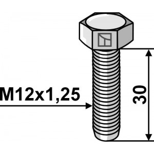 Шестигранный болт M12x1,25 - Оцинкованный - 10,9