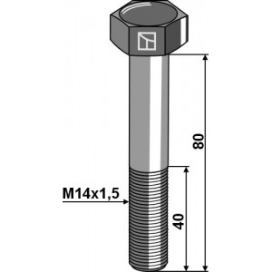 Шестигранный болт M14x1,5x80 без гайки