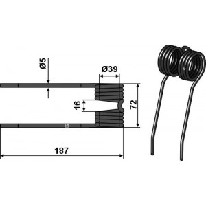 Пружинные зубья подборщика Ø5