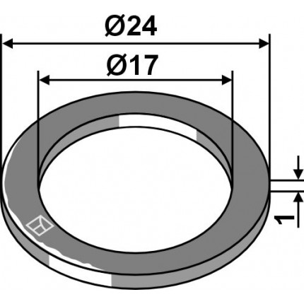 Подкладное кольцо Ø24x1xØ17