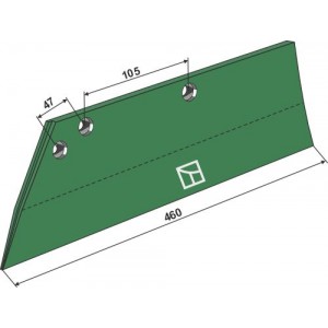 Лемех, задняя часть 10мм - левый