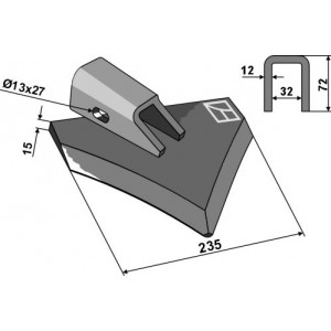 Лопатовидный нож - левый