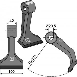 Било-молоток 100x42мм - PTA